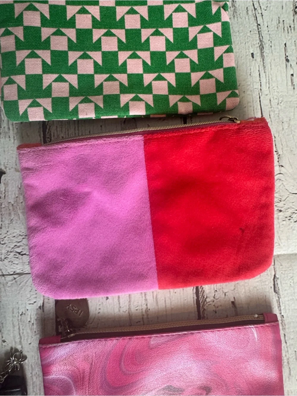 Ipsy Set of 6 Colorful Zip Pouches - Floral, Geometric, Marble & Solid Designs
